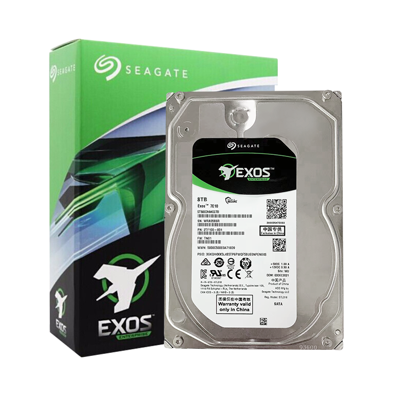 10日开始、SEAGATE 希捷 银河Exos 7E10系列 3.5英寸 企业级硬盘 8TB（CMR、7200rpm、2