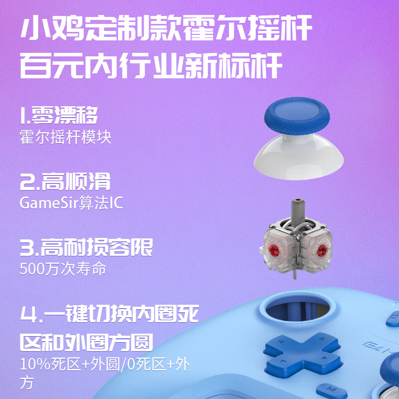 PLUS会员：GameSir 盖世小鸡 启明星 无线游戏手柄 马卡龙蓝 70.54元（需凑单，