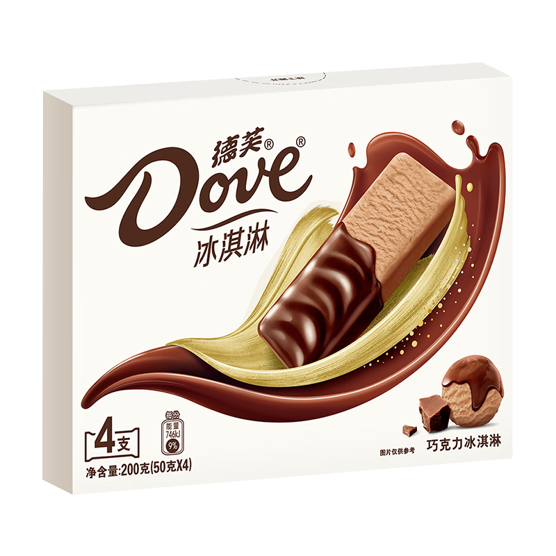 PLUS会员：Dove 德芙 冰淇淋 巧克力/香草/咖啡口味 50g*4支 任选5件 87.7元（合17