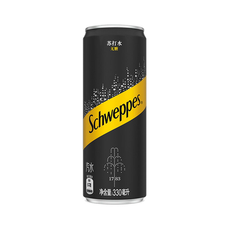 Schweppes 怡泉 Coca-Cola可口可乐 怡泉 无糖 原味330ml*24罐 45.2元（需用券）