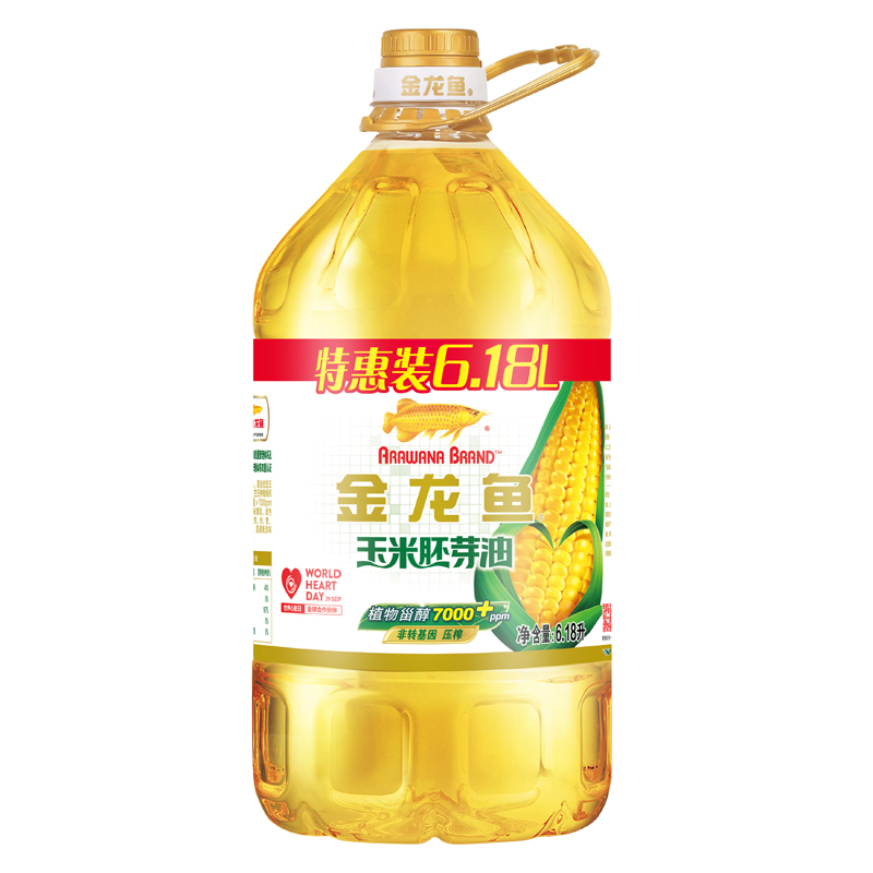 金龙鱼 玉米油6.18L/桶玉米胚芽油非转基因烘焙营养家用食用油 68.9元