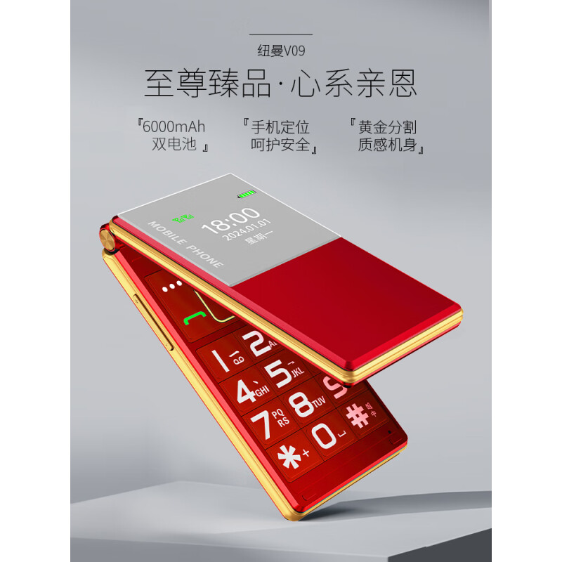 Newsmy 纽曼 [官方正品] 纽曼F20-4G全网通翻盖老人机大屏大字体大声音老年手