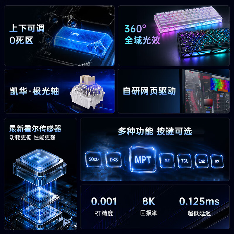 七彩虹 穿云·玄甲60Ultra 磁轴键盘 霜白 凯华极光轴 269.52元 - 线报酷
