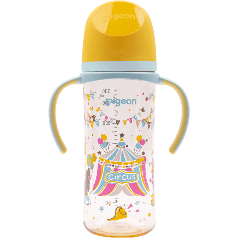 贝亲 奶瓶ppsu 大容量宽口径耐摔双把手 原装把手 330ml 9-12月 马戏团 86.36元(需领券)