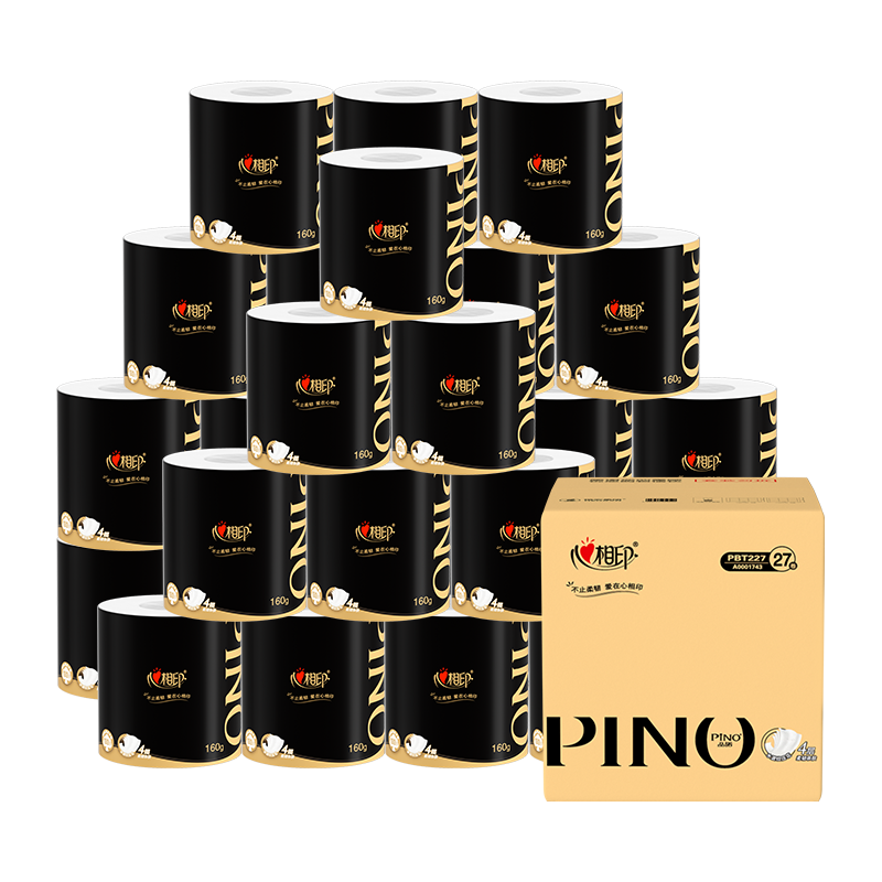 PLUS会员：心相印 品诺系列 有芯卷纸 4层160克*27卷 33.94元