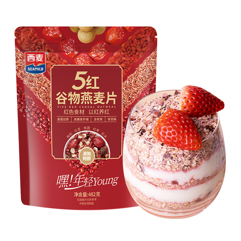 88VIP：SEAMILD 西麦 五红谷物 燕麦片 482g/1袋 6.77元（需买3件，需用券）