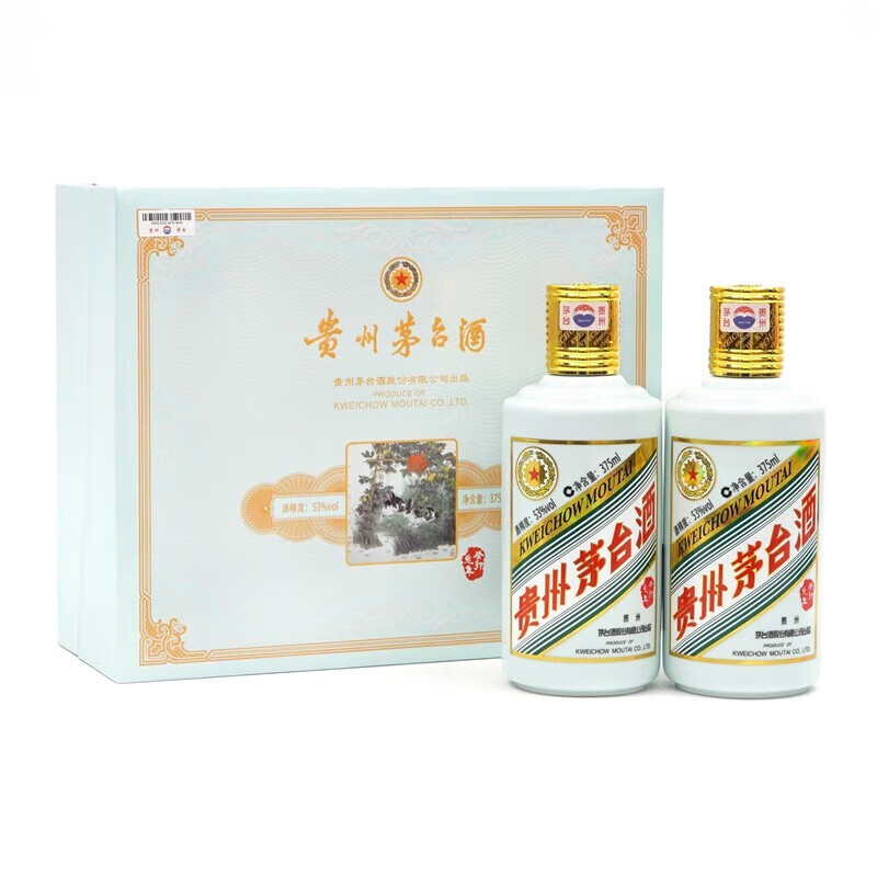 移动端：MOUTAI 茅台 兔年纪念酒 53度 酱香型 375ml*2 礼盒装 3591.61元