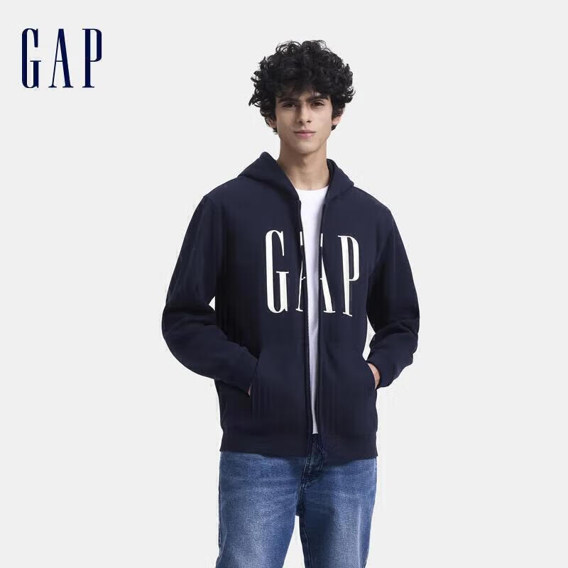 plus会员：GAP 男士抓绒连帽卫衣休闲外套 127.91元、包邮