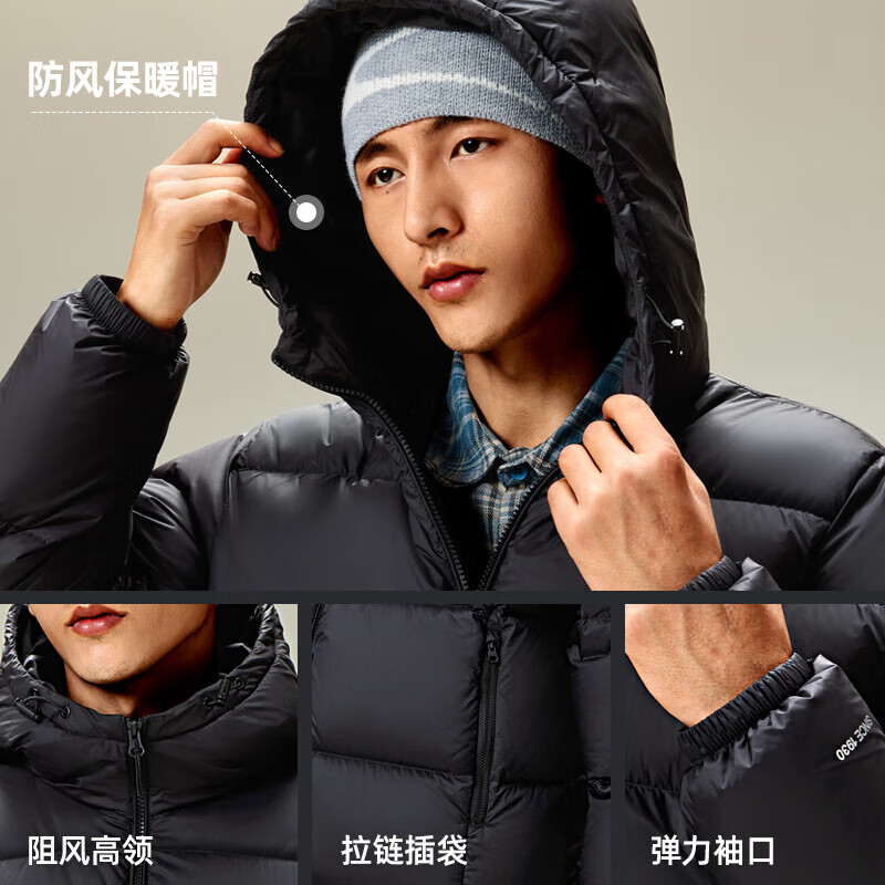 骆驼 羽绒服防泼水鸭绒男女加厚户外防寒冬季面包服 青黛紫 男女同款 299元