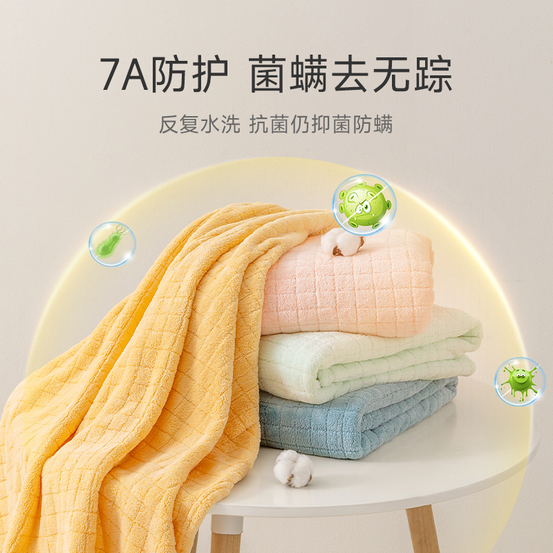 淘金币可用：贝肽斯 婴儿浴巾新生儿超软吸水速干不掉毛儿童毛巾 102*102cm 3