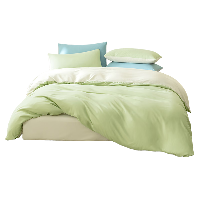 京东京造 小京研 床单被套床上三件套 100g 磨毛亲肤 A类 单人 芽绿 84.9元