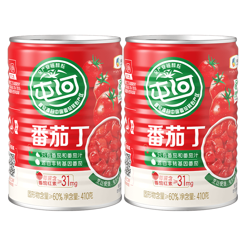 屯河 新疆内蒙番茄罐头新鲜番茄丁0添加剂西红柿块火锅炒菜调味番茄块 番