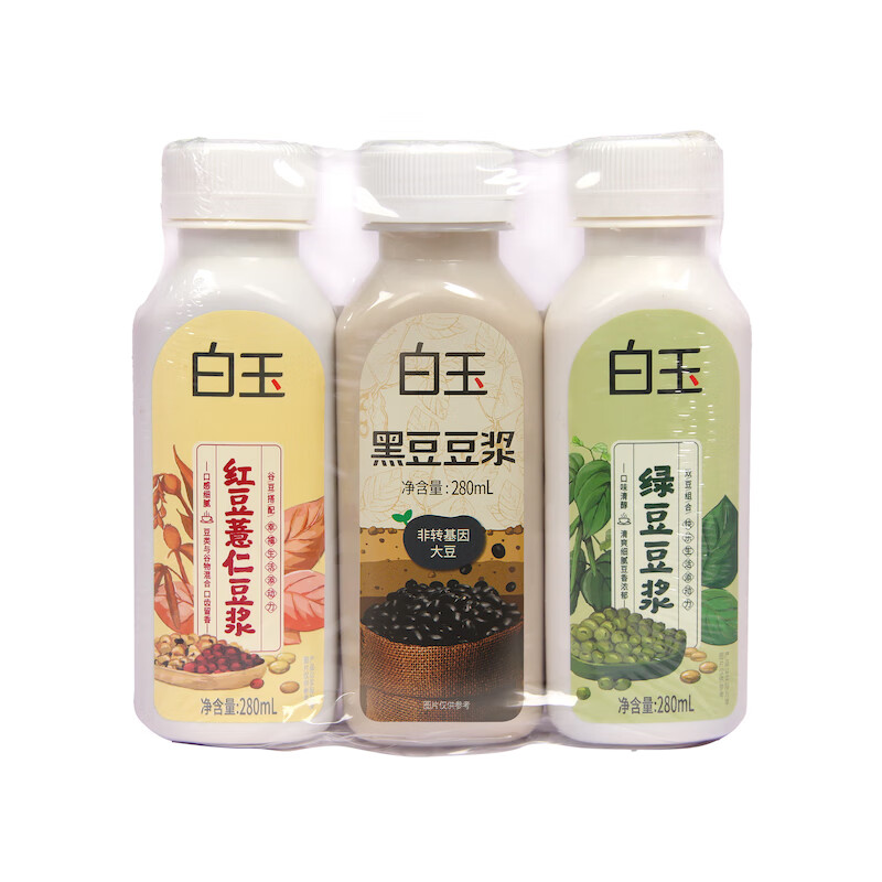 白玉 豆浆组合装280ml*3 22.5元