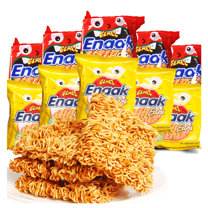 GEMEZ Enaak GEMEZ小鸡干脆面印尼进口烧烤香辣整箱30包童年网红膨化零食礼包 19