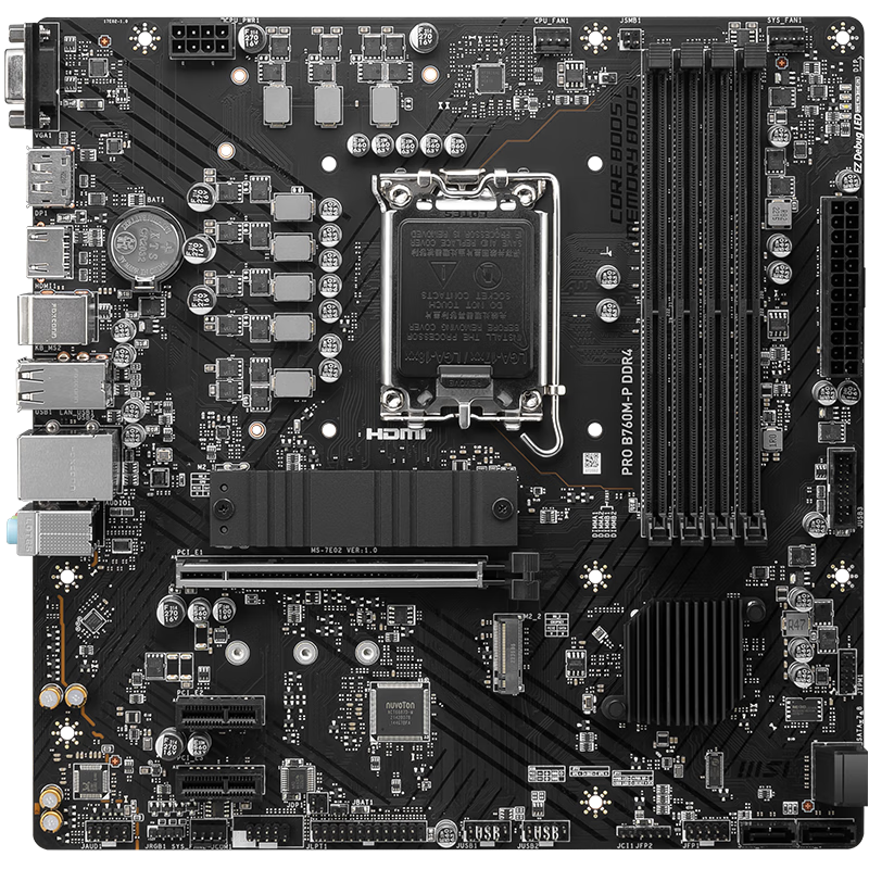 微星 B760M BOMBER DDR4爆破弹电脑主板 支持CPU 12600KF/14400F/13490F/13400F (INTEL B760/LGA