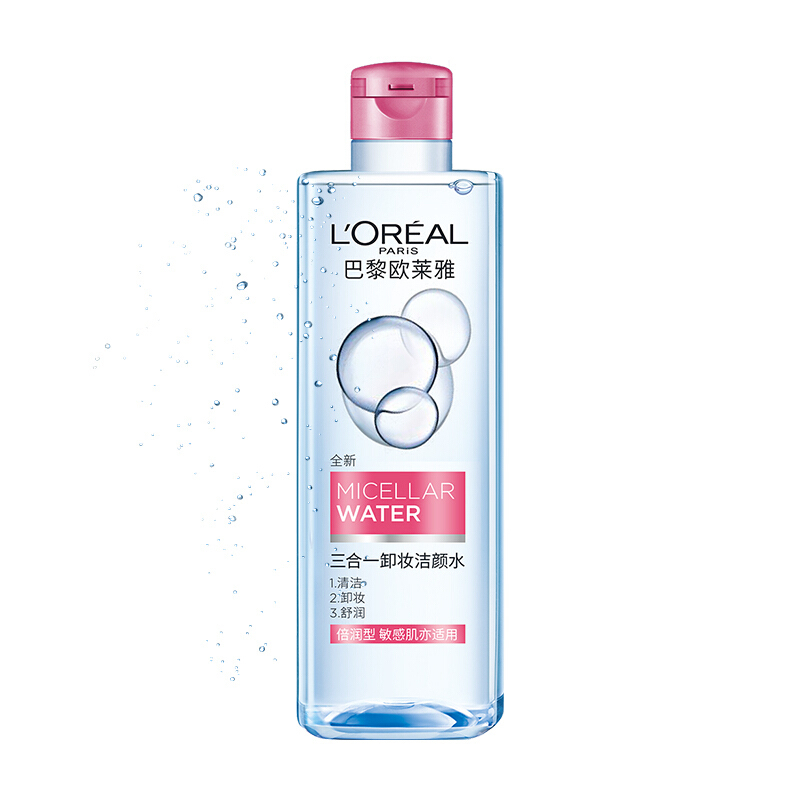 L'OREAL PARIS 净颜卸妆系列 三合一卸妆洁颜水 倍润型 400ml 109元