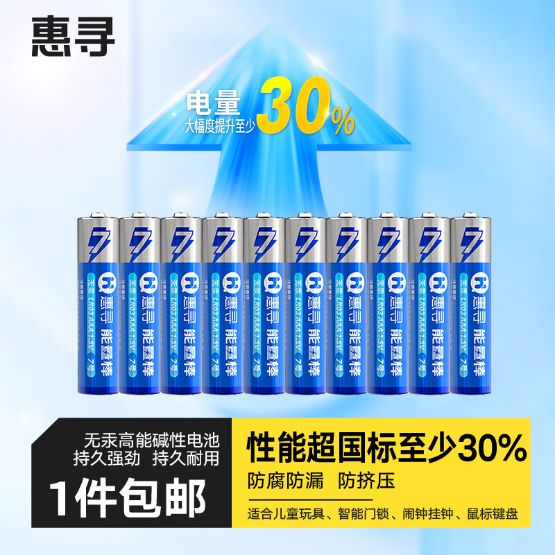 惠寻 LR03/AAA 7号碱性电池 1.5V 10粒 ￥5.7