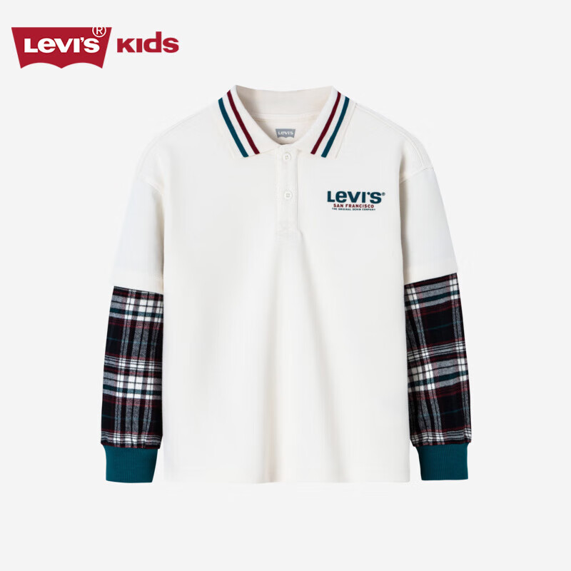 Levi's 李维斯 童装Polo衫男女童长袖上衣秋冬儿童套头衫 糖果白 140/68 329元（