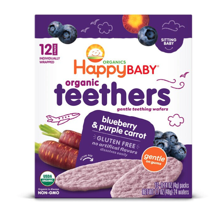 PLUS会员：HappyBABY 禧贝 宝宝有机磨牙米饼 美版 紫胡萝卜蓝莓味 48g 4.1元（需