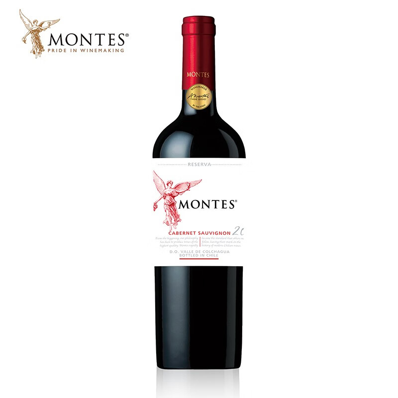 MONTES 蒙特斯 智利原瓶进口 红天使珍藏 赤霞珠 干红葡萄酒 750ml 单瓶 75元（
