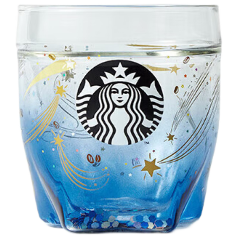 4日20点、PLUS会员：星巴克（Starbucks）夏夜星空款 双层玻璃杯237ml 66.59元（需