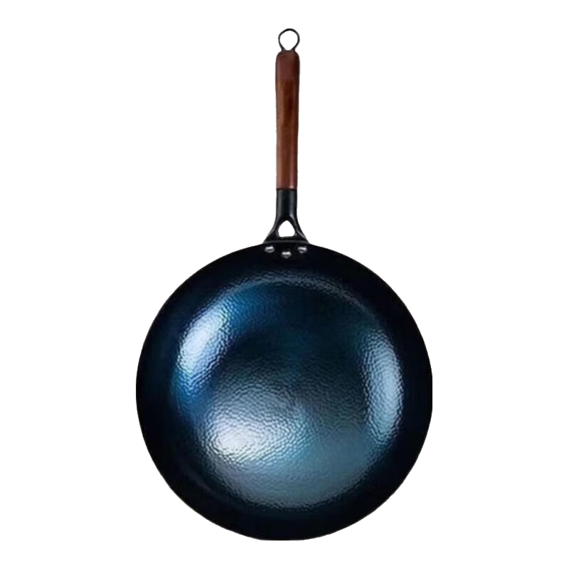 万代传 章丘铁锅无涂层 木柄鱼鳞炒锅-单锅(已开锅) 32cm 78元（需用券）