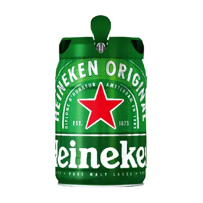 双11狂欢、88VIP：Heineken/喜力 经典5L桶装 铁金刚 国产精酿全麦啤酒赠25CL玻璃