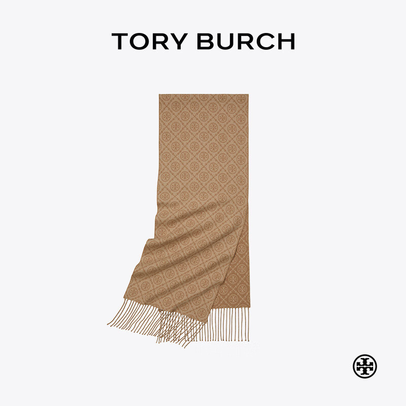 TORY BURCH 提花大号旷野美拉德长围巾披肩TB 154450 经典棕 203 OS 2070元包邮（需