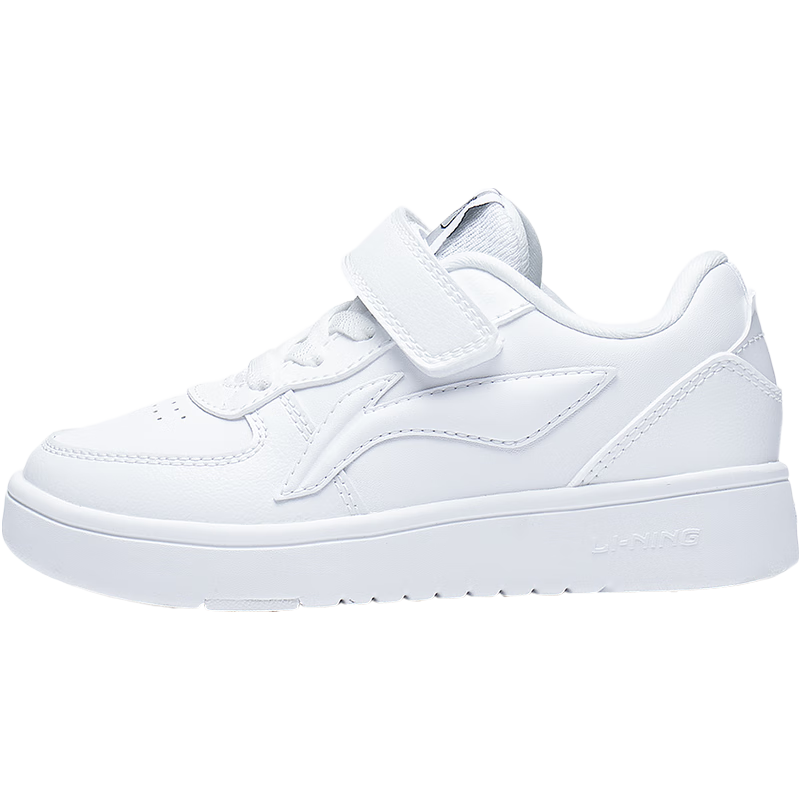 李宁 童鞋儿童运动鞋男女小童云科技减震柔软板鞋休闲鞋YKNS134 标准白-41 28 