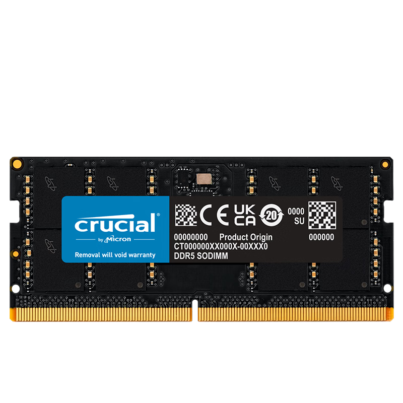 Crucial英睿达 16GB DDR5 5600频率 笔记本内存条 美光原厂颗粒 助力AI 309元包邮