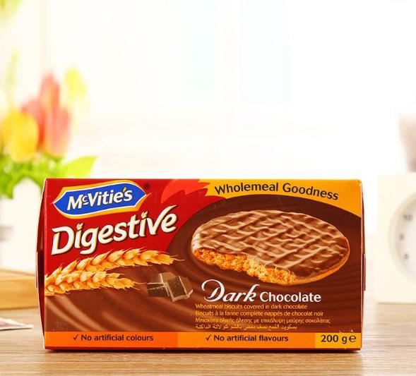 mcvitie's麦维他黑巧克力消化饼干200克*4件装 限时好价49元含税(需