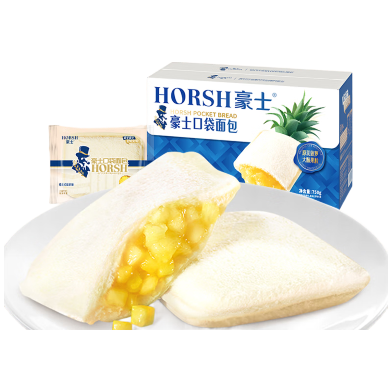 88VIP：豪士 菠萝口袋面包 750g 箱装 20.56元