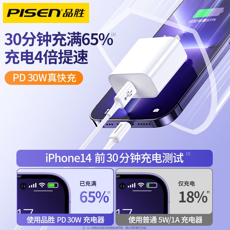 PISEN 品胜 适用苹果iphone15plus数据线20WPD快充14 10.6元（需用券）