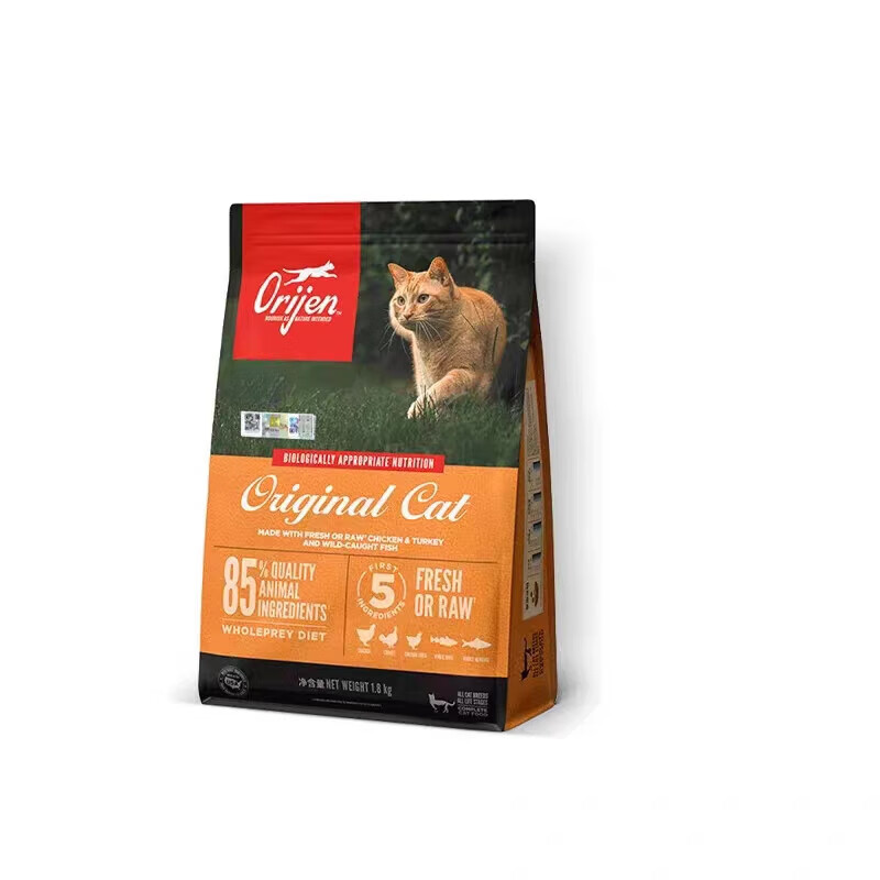 Orijen 渴望 原始猎食渴望（ORIJEN）全阶段猫主粮 冠军标/美版橘猫1.8kg 259元（