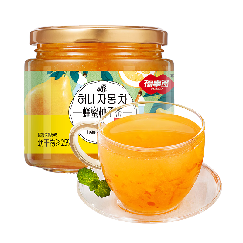福事多 蜂蜜柚子茶 500g/瓶 7.9元包邮（需关注店铺）