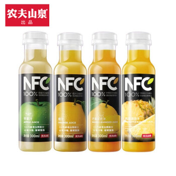 农夫山泉 果汁NFC冷藏饮料100%鲜榨果汁低温多口味选择300ml 6瓶橙汁 ￥49.4