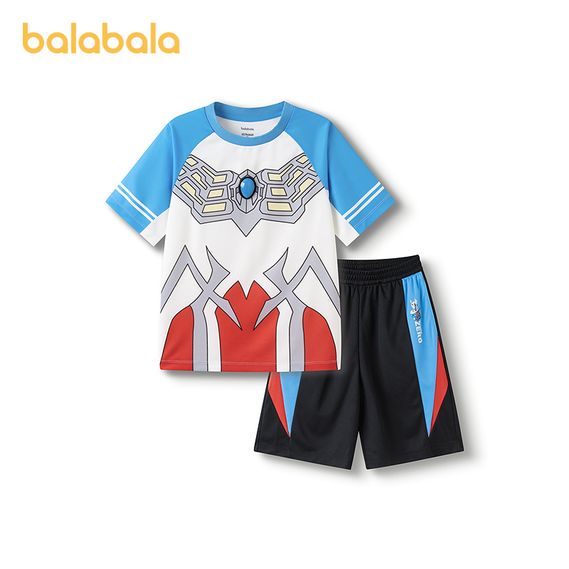 淘金币可用：巴拉巴拉 儿童短袖套装2025童装夏季男两件套 82.72元