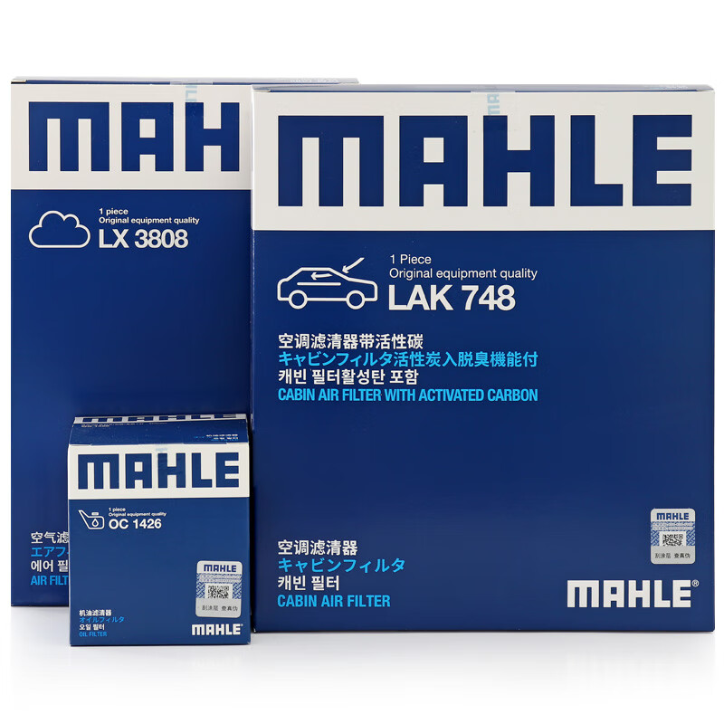 MAHLE 马勒 OC1426+LX3808+LAK748 三滤套装 空气滤+空调滤+机油滤 68.48元
