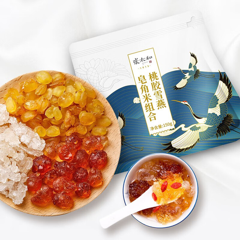 张太和 雪燕桃胶皂角米组合150g 19.9元