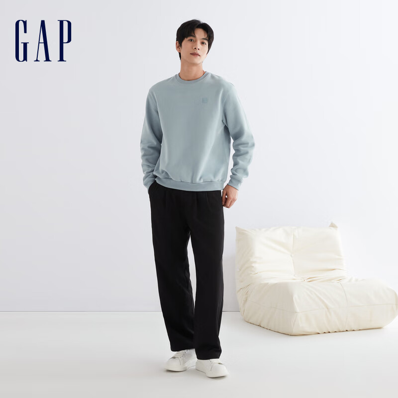 plus会员：Gap 盖璞 男女装秋冬LOGO碳素软磨抓绒保暖卫衣 74.62元包邮