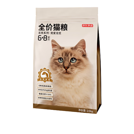 PLUS会员、今日必买：京东京造 鸡肉蛋黄冻干双拼全阶段猫粮 10kg 194.22元（