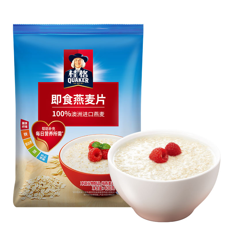 QUAKER 桂格 UAKER 桂格 即食燕麦片400克 8.59元