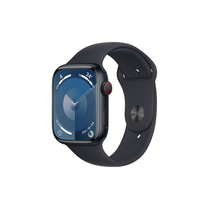 Apple 苹果 Watch Series 9 智能手表 GPS款 45mm 午夜色 橡胶表带 S/M ￥2188.01