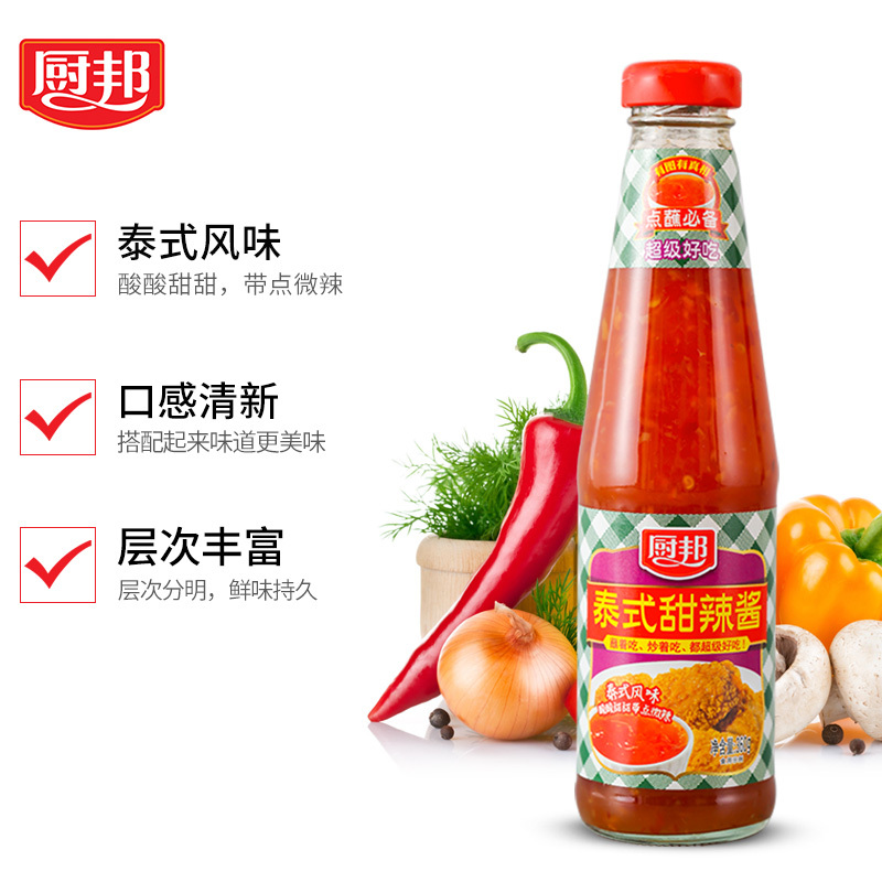 厨邦泰式甜辣酱酸甜微辣沙拉酱瓶装360g8元