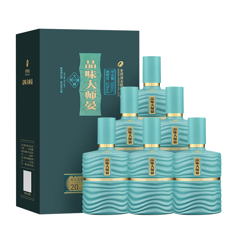 plus:shede/舍得 品味大师晏 52度 白酒 浓香型500ml 6瓶 1247.4元