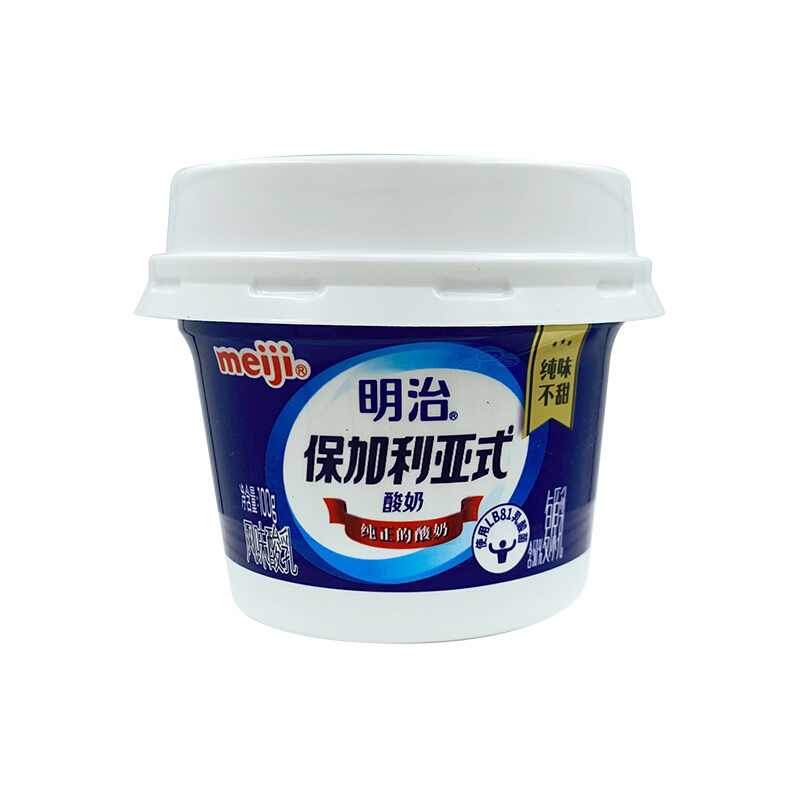 meiji 明治 保加利亚式酸奶 纯味不甜100g*4杯低温酸奶 特选LB81乳酸菌 7.05元（