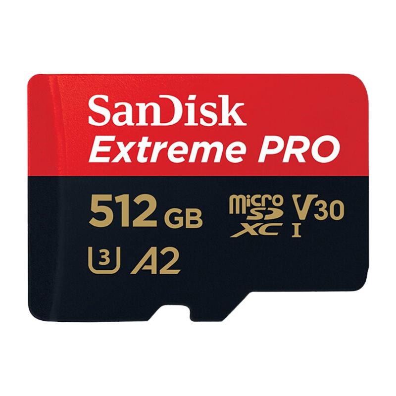 SanDisk 闪迪 512GB TF（MicroSD）内存卡 A2 4K V30 U3 C10 至尊超极速移动存储 399元