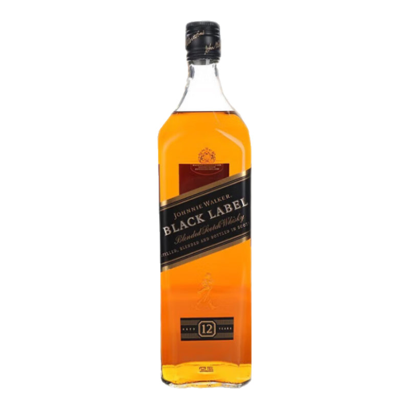 plus会员：尊尼获加（JOHNNIE WALKER）黑方黑牌 12年 苏格兰 调和型威士忌 1000ml 