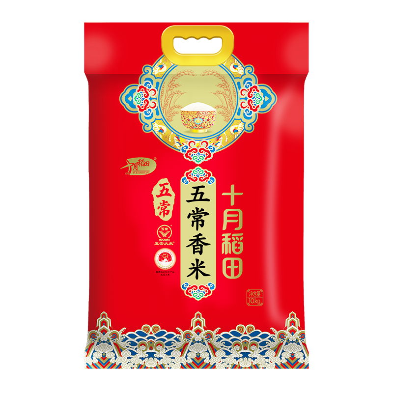 十月稻田 SHI YUE DAO TIAN 当季新米 五常香米 五常大米 20斤(东北大米 10公斤) 63.13元