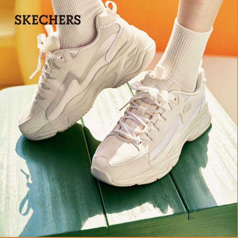 SKECHERS 斯凯奇 珍珠熊小香风珍珠装饰厚底老爹女鞋 白色/银色/WSL 39 /260mm 303.